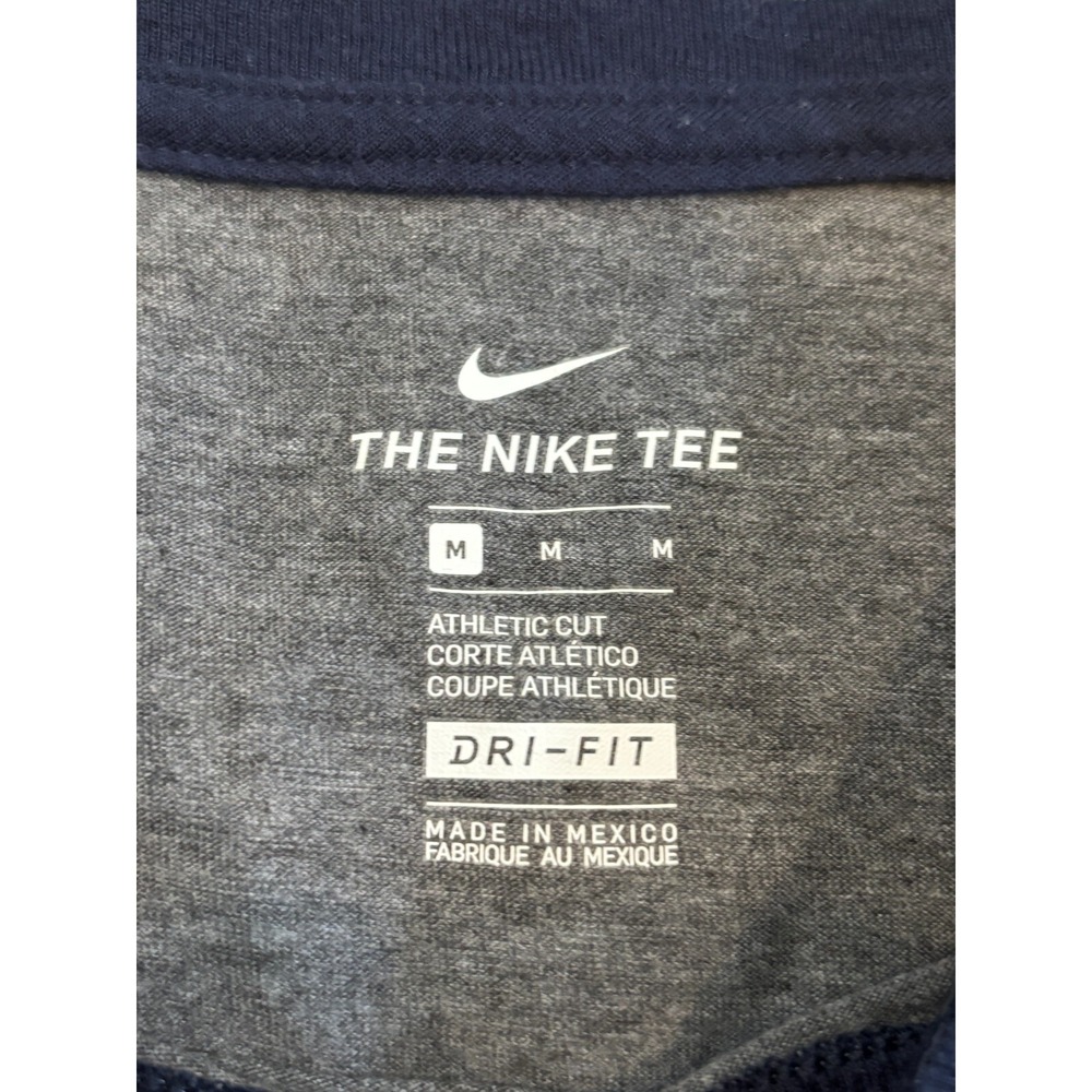 Nike Michigan Wolverines Shirt Womens Medium Gray Blue Raglan Dri-Fit Logo - Picture 3 of 6